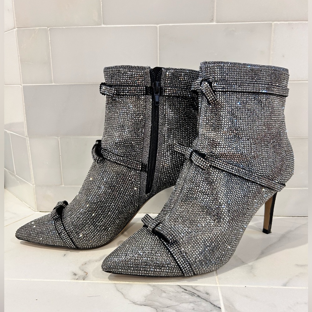 INC Womens International Concepts Shoes Inc Isauria Stiletto Booties Rhinestone - Picture 2 of 8